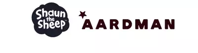 The logos for Shaun the Sheep (left) and Aardman (right)