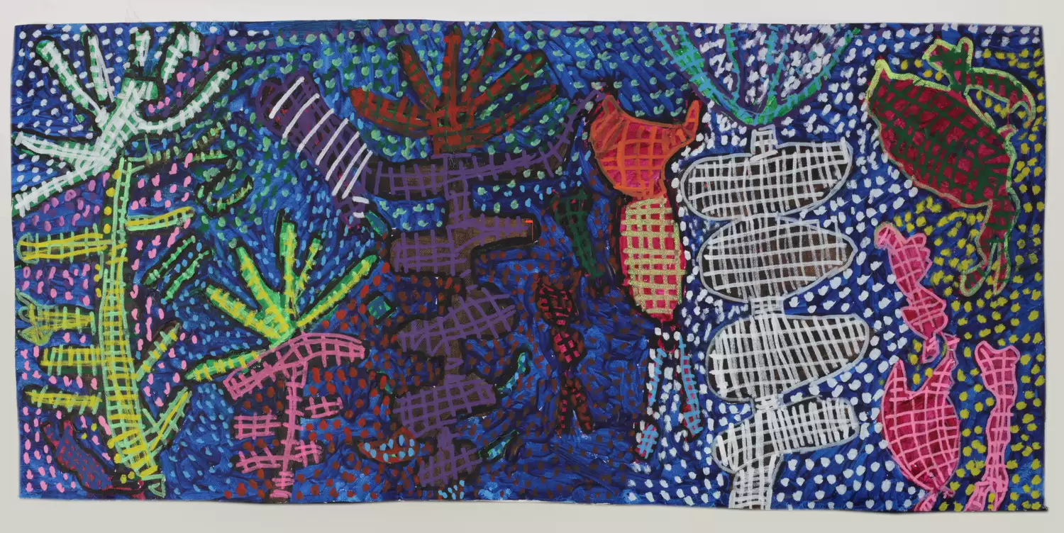 Colourful painting on canvas by Maureen Callaghan