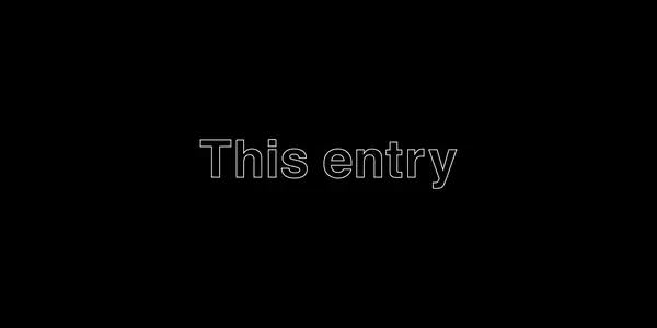 This entry in white text on black background